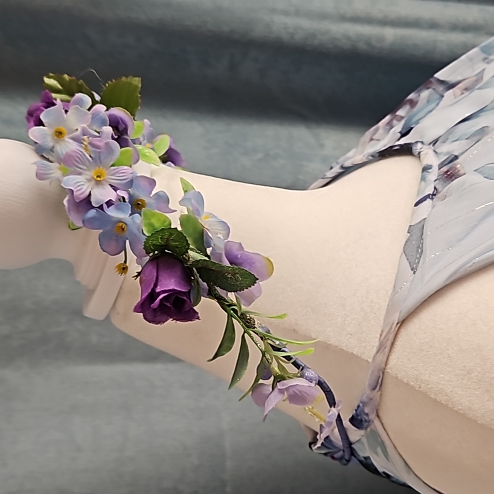 ๐ Hand Crafted Purple & Blue Silk Flower Crown - Picture 7 of 10